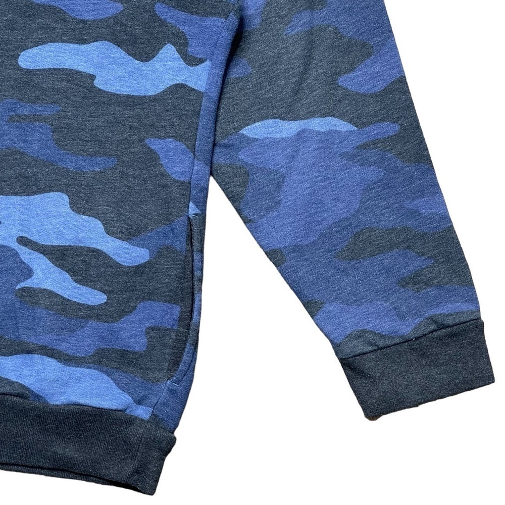 Pink Victorias Secret Sweatshirt Large Blue Camo Sherpa Funnel Neck Pullover - Picture 11 of 13